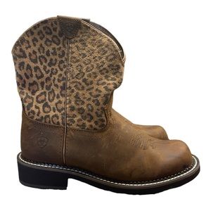 Ariat Animal Print Fat Baby Leather Boots, Womens Size 9